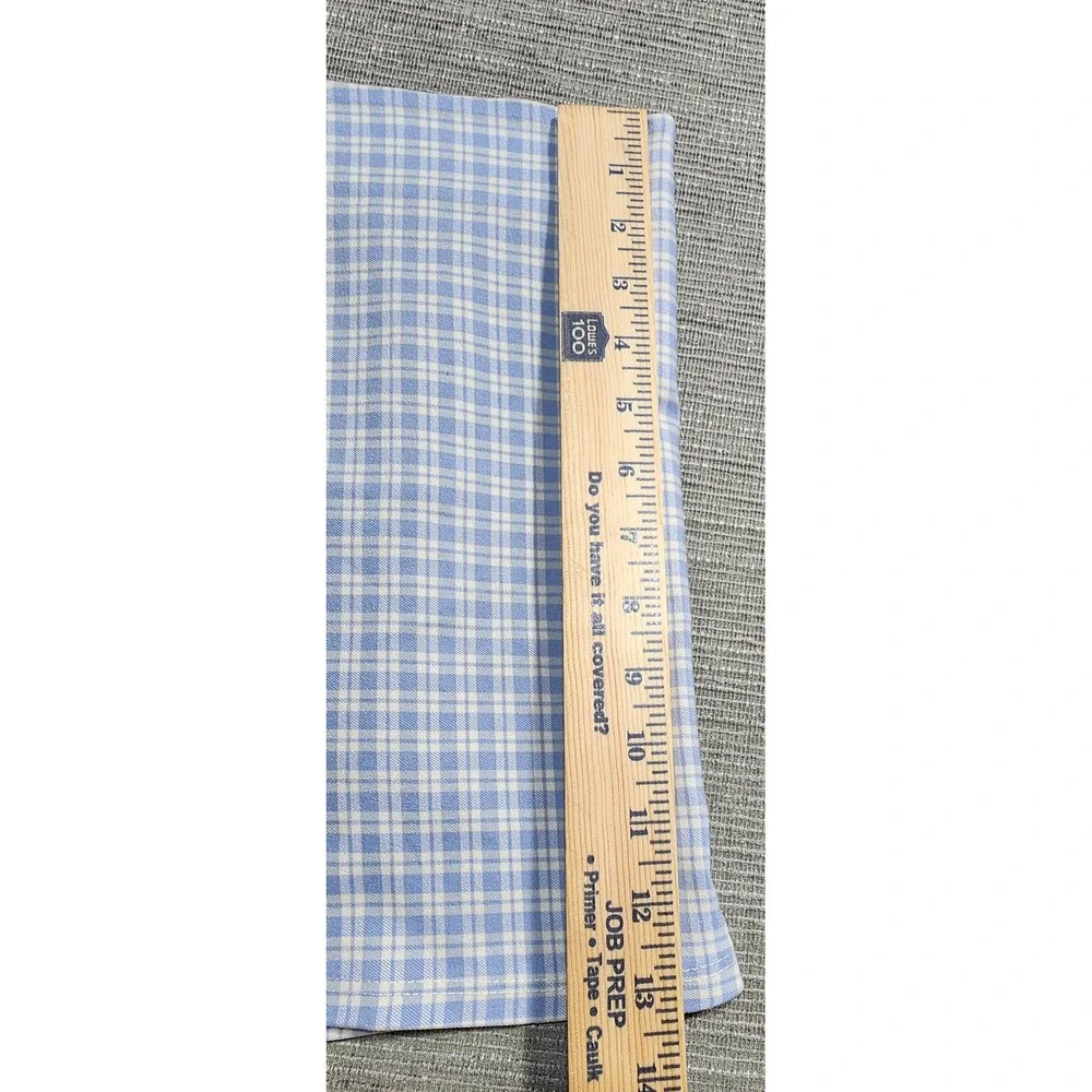 Altard State Blue‎ White Gingham Plaid Mini Skirt Side Slit Womens Small
